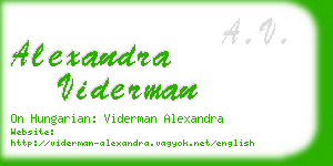 alexandra viderman business card